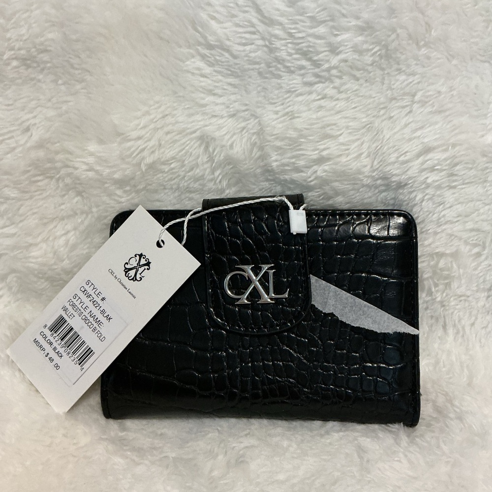 Christian Lacroix Black Embossed Wallet